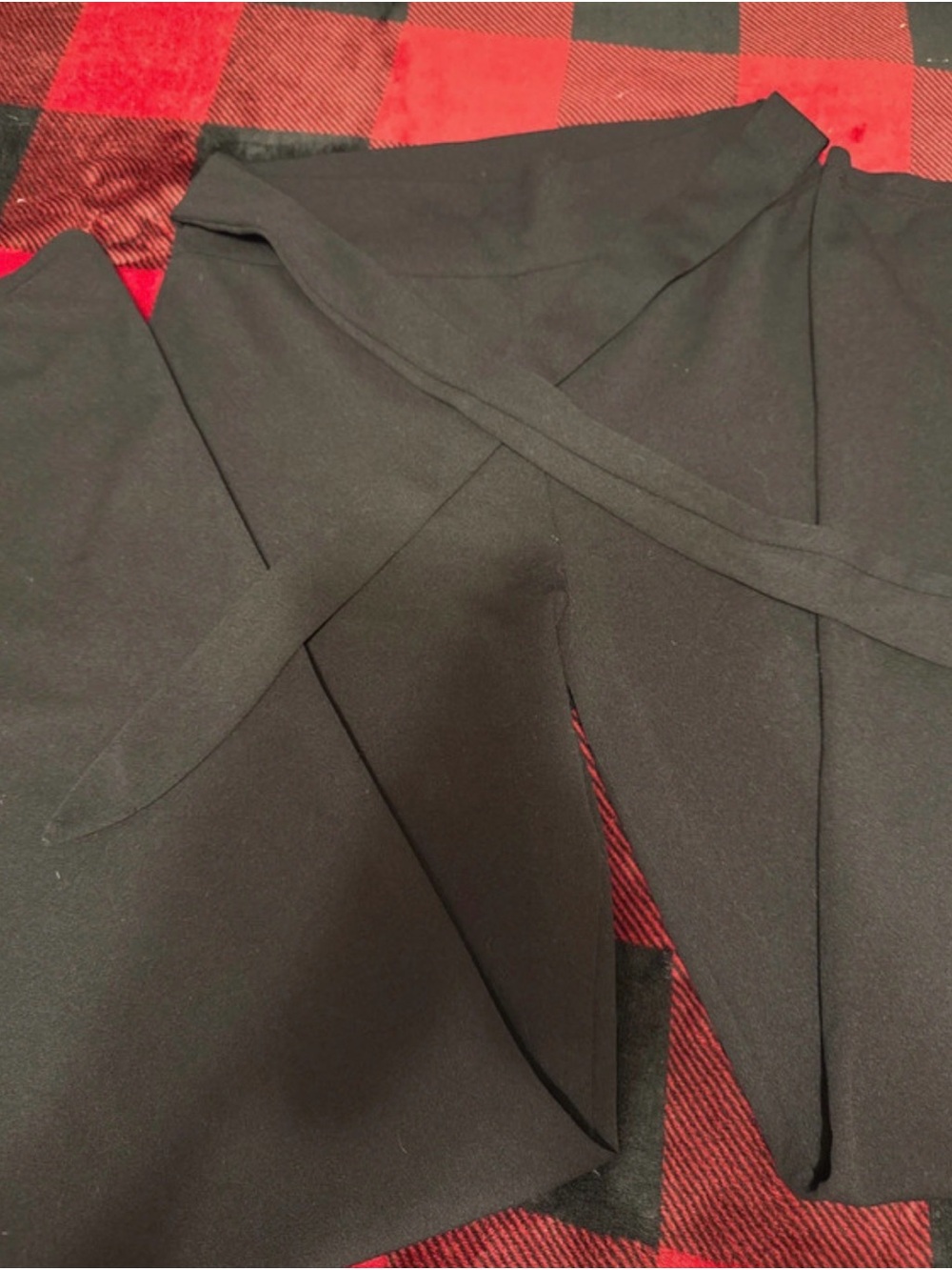 Black Women's Wrap-Front Palazzo Pants